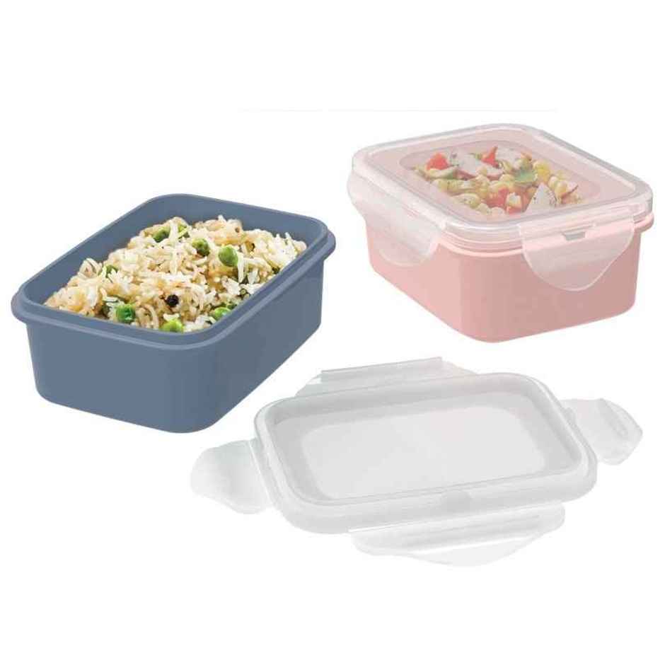 All Time Lock & Safe Storage Container Set Of 2, (500 ml X 2) (Colour May Vary)