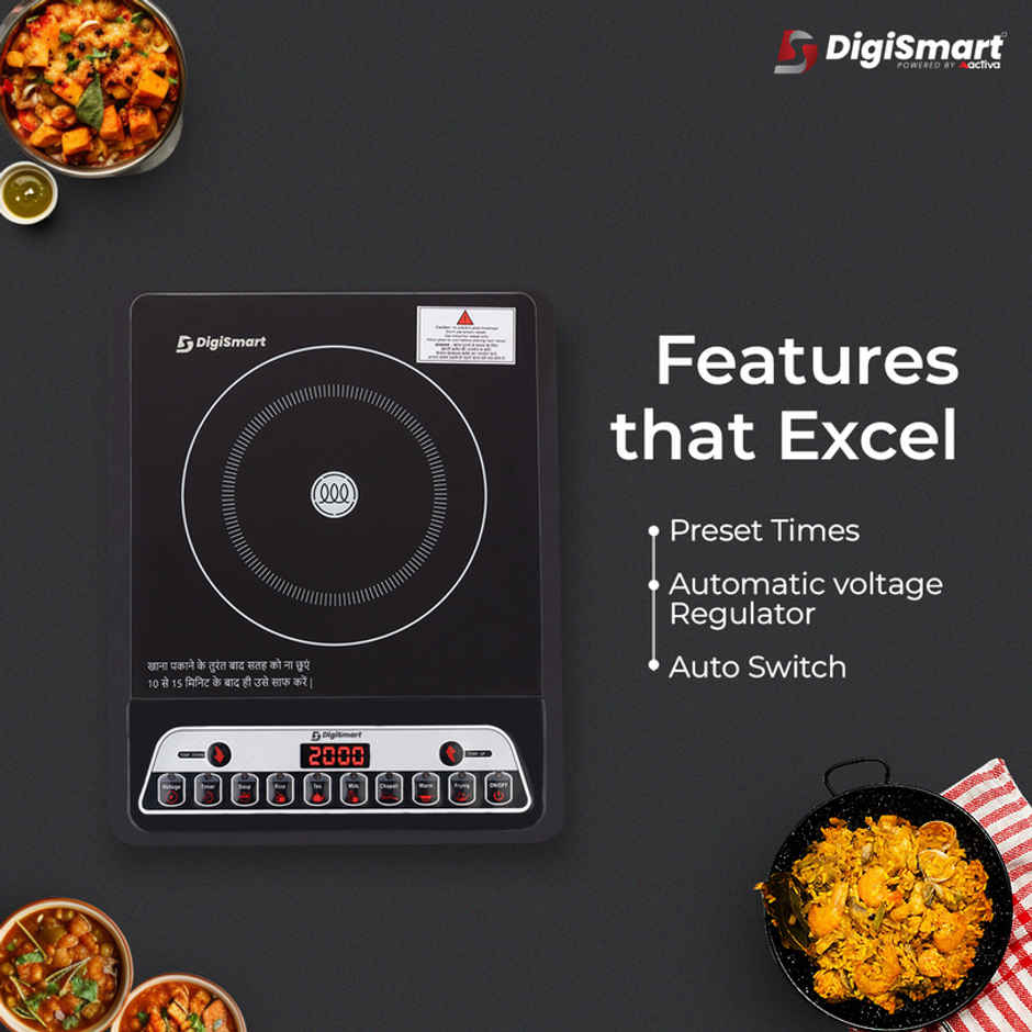 Digismart Mark-1 Induction Cooktop (2000 Watts) with Indian Menu Option