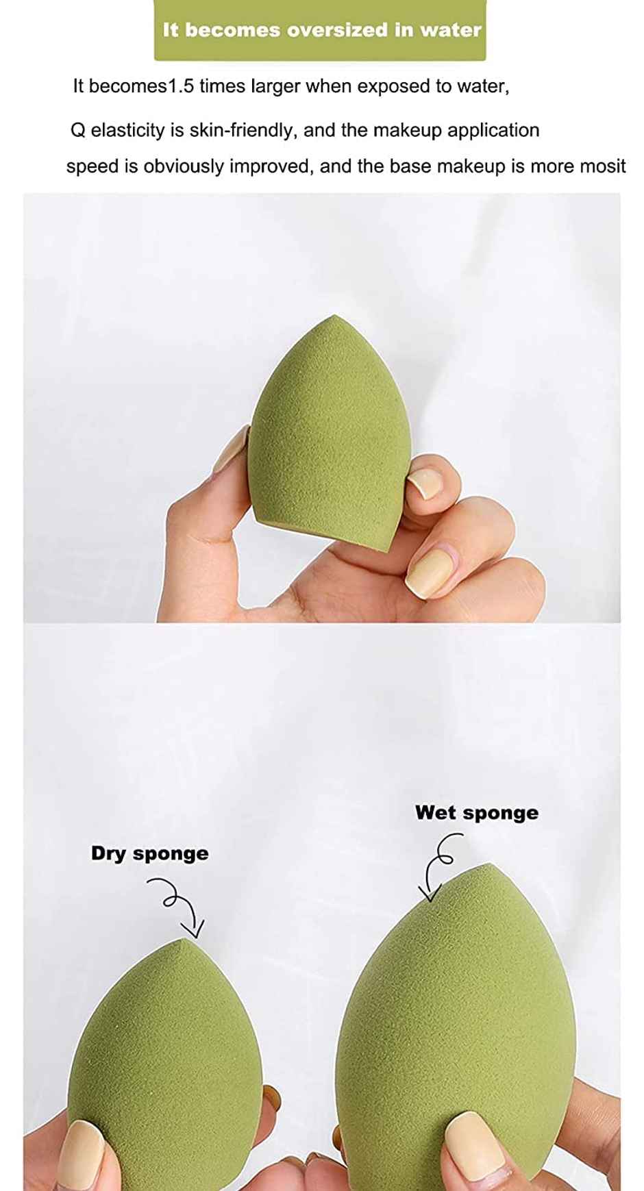 Bronson Professional Makeup Sponge Set with Case | Soft Sponge for Liquid Foundation, Cream, Powder