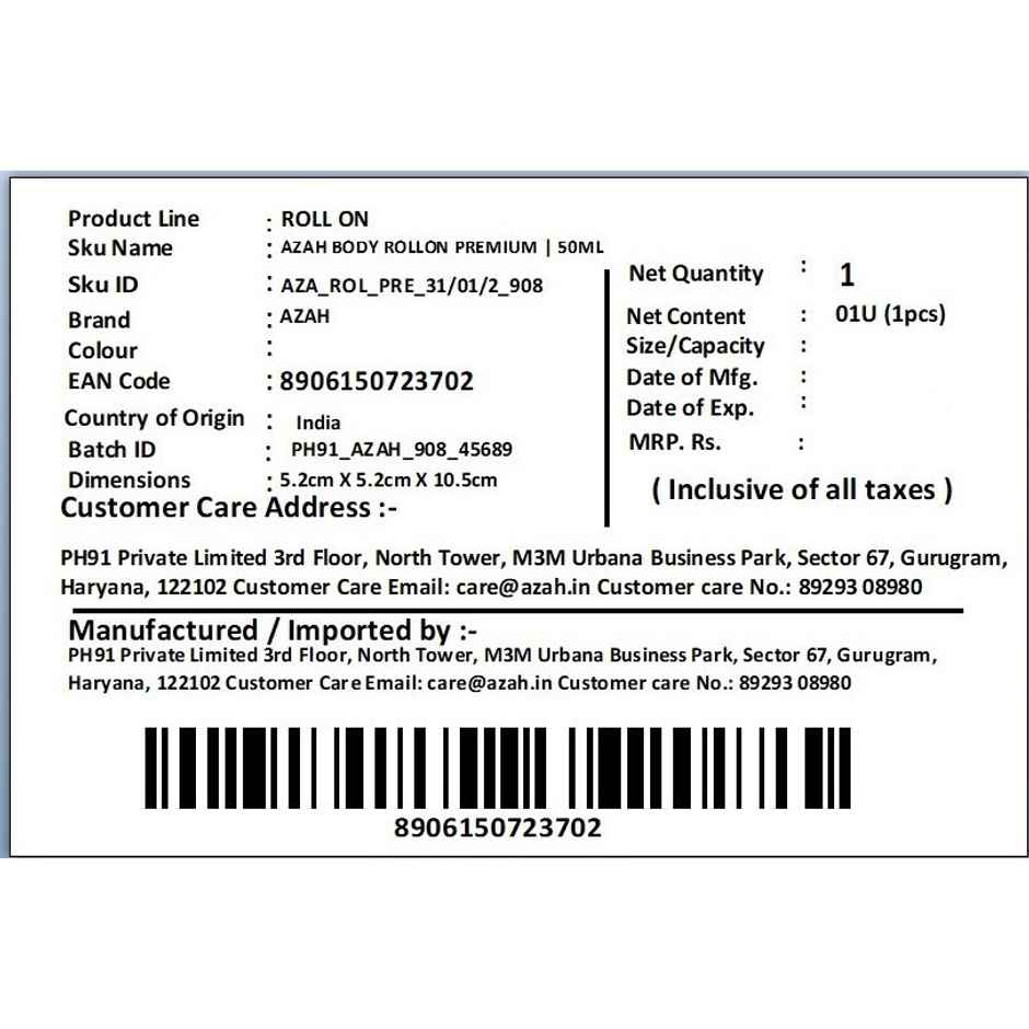 Azah Fresh Start Premium 6.5% Aha Underarm Roll-On