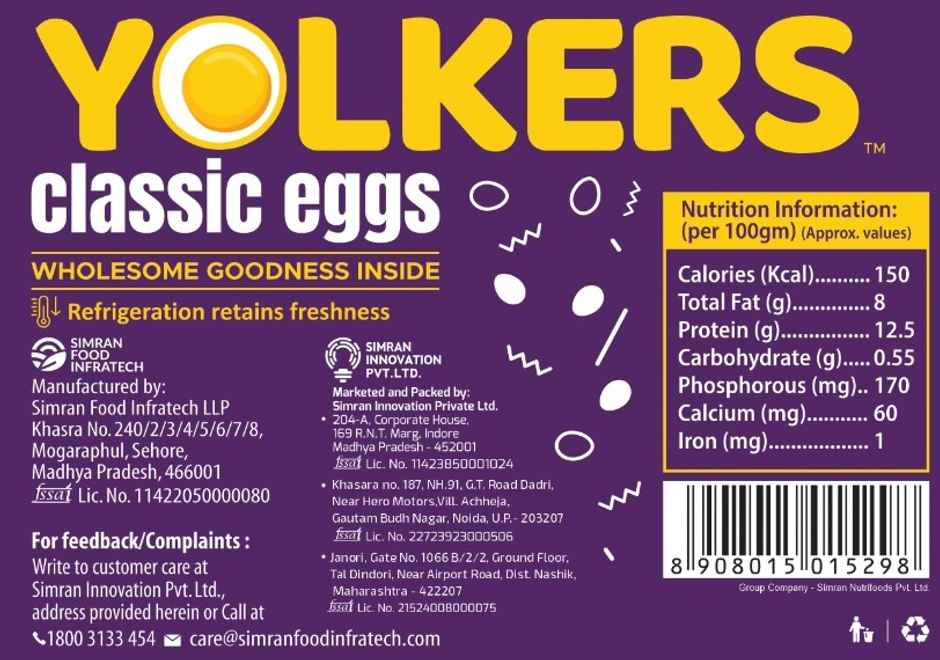 Yolkers White Eggs
