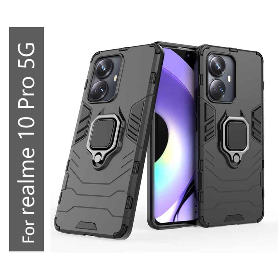 Kwine Case Realme 10 Pro 5G Back Cover - Ring Holder Stand Case