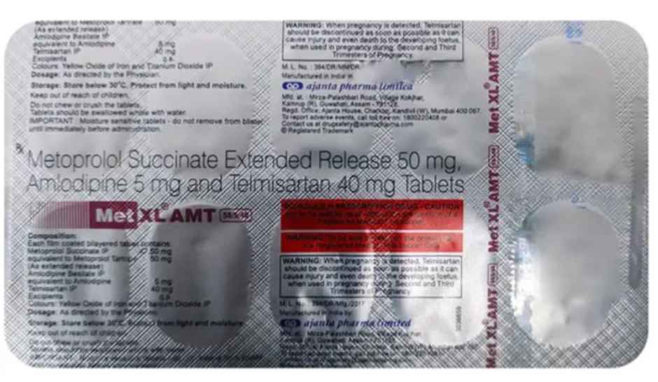 Met XL AMT 50/5/40 Tablet ER