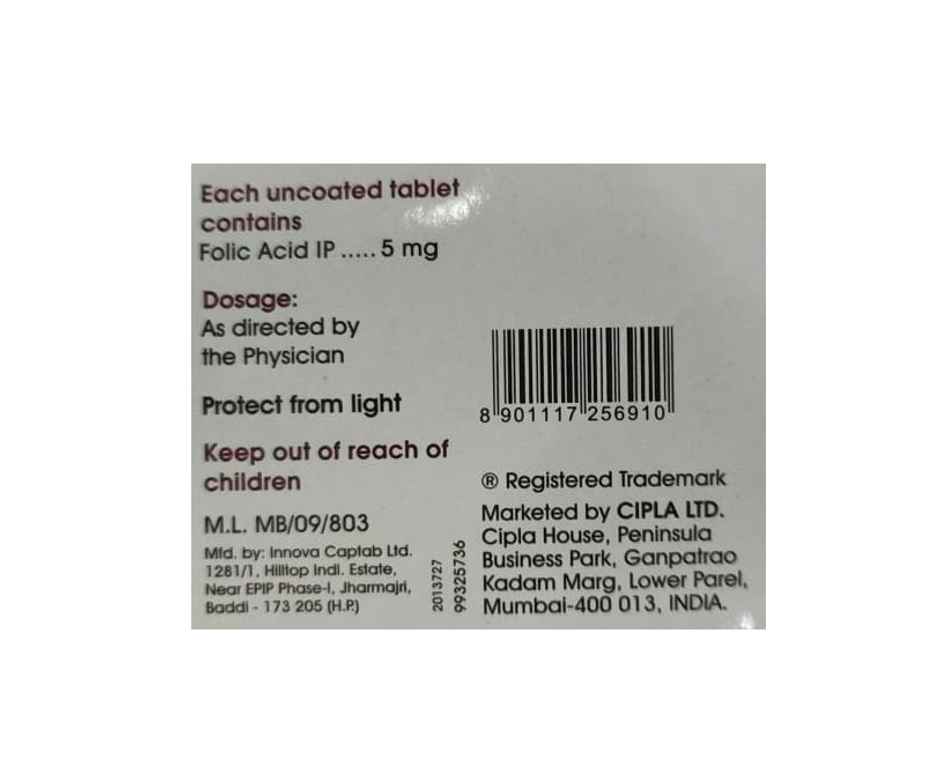 Vitafol 5mg Tablet for Folic Acid Deficiency
