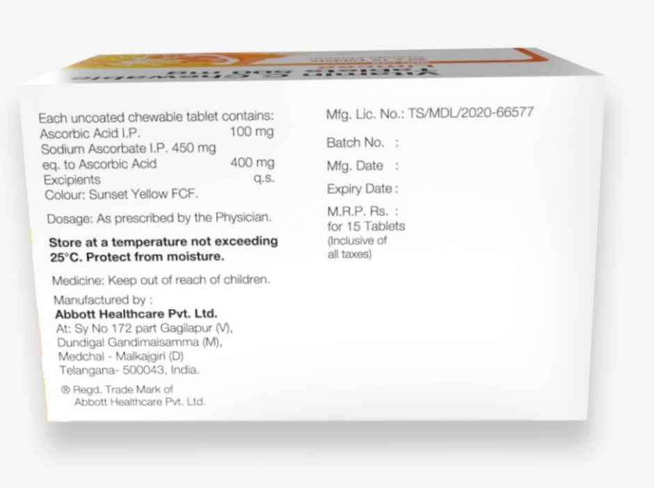 Limcee 500mg Orange Flavour Chewable Tablet