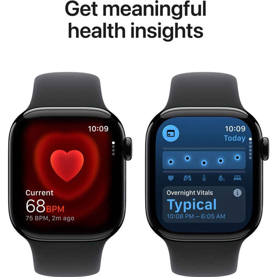 Apple Watch Series 11 GPS 46mm Jet Black Aluminium Case With Black Sport Band - M/L