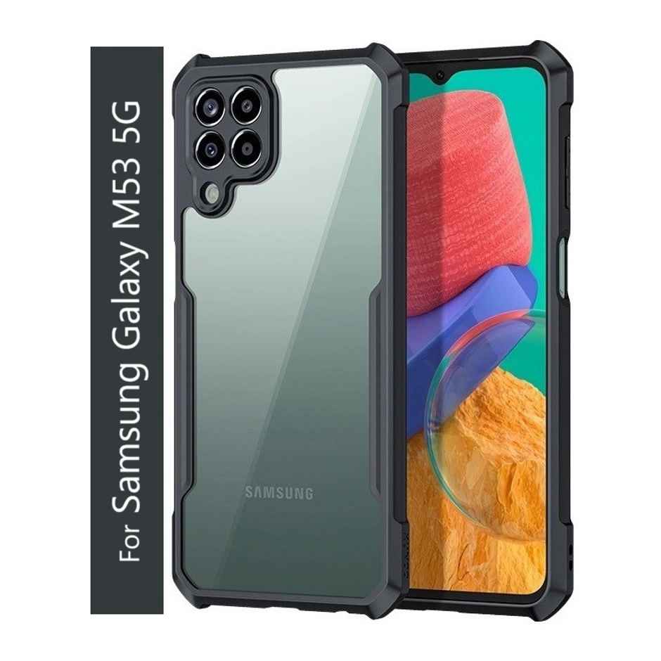 Kwine Case Samsung Galaxy M53 Back Cover - Black Bordered Transparent Case