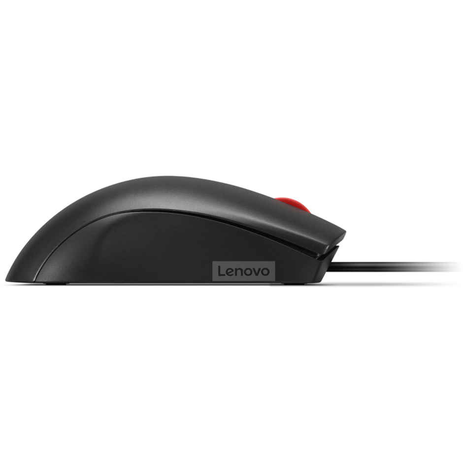 Lenovo 120 Wired Plug & Play USB Mouse, High Resolution 1600 DPI Optical Sensor, 3-Button Design with clickable Scroll Wheel, Ambidextrous, Ergonomic Mouse for Comfortable All-Day Grip (GY51L52636)