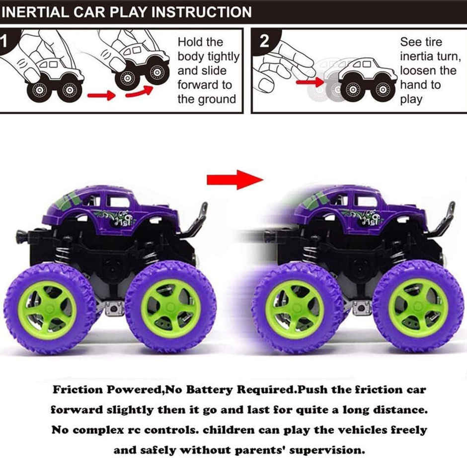 Fablue Push And Go Car For Kids - Mini Monster Friction Power Truck | Multicolour