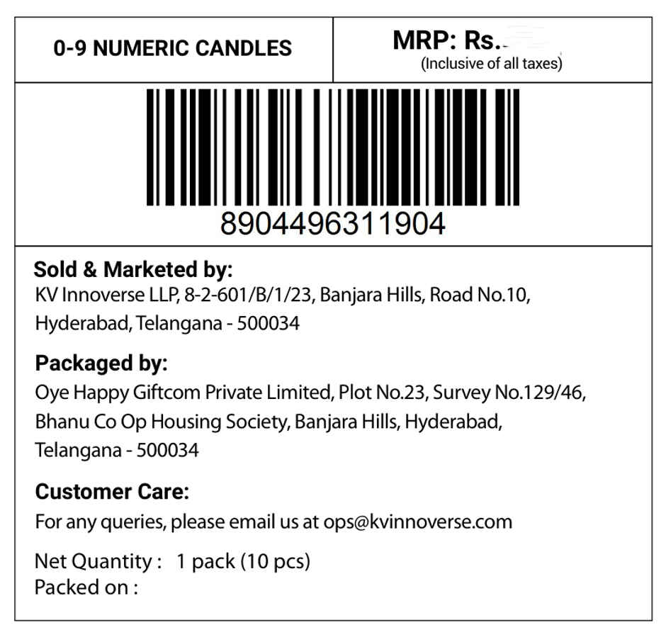 Birthday Number Candles 0-9 Set for Cake Decoration | Propcon