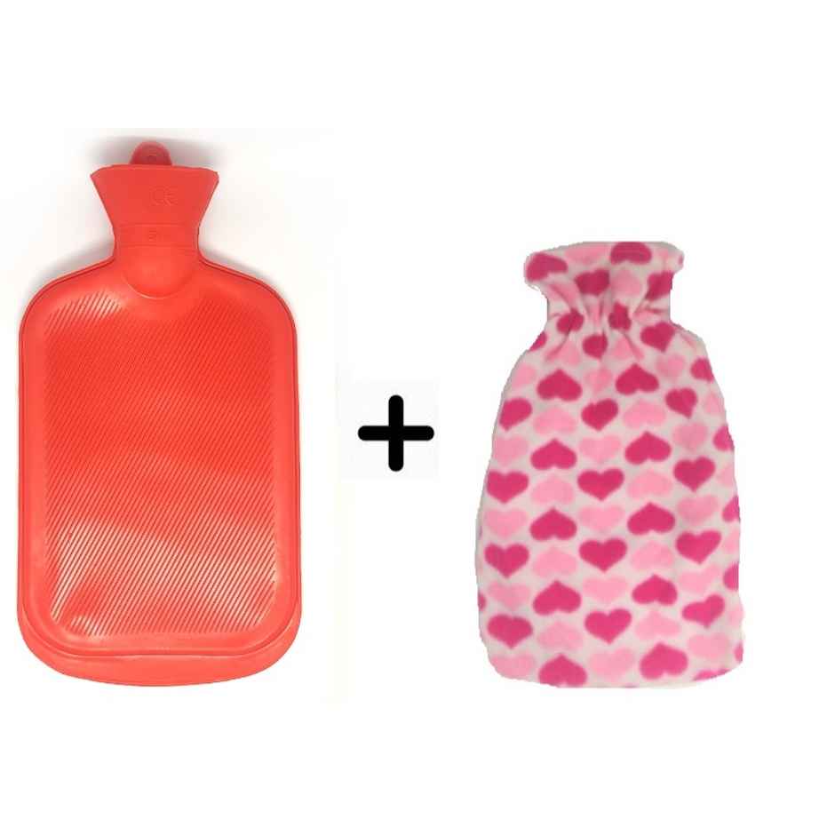 Sahyog Wellness Rubber Hot Water Bottle Red with cover