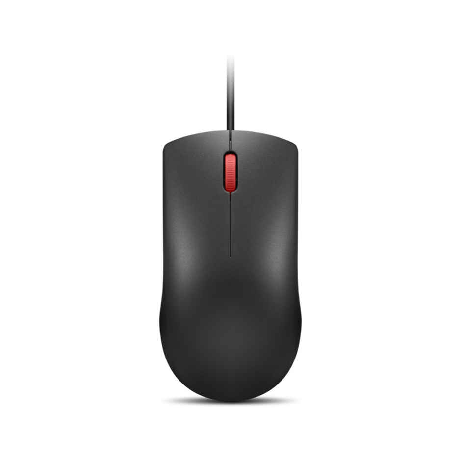 Lenovo 120 Wired Plug & Play USB Mouse, High Resolution 1600 DPI Optical Sensor, 3-Button Design with clickable Scroll Wheel, Ambidextrous, Ergonomic Mouse for Comfortable All-Day Grip (GY51L52636)