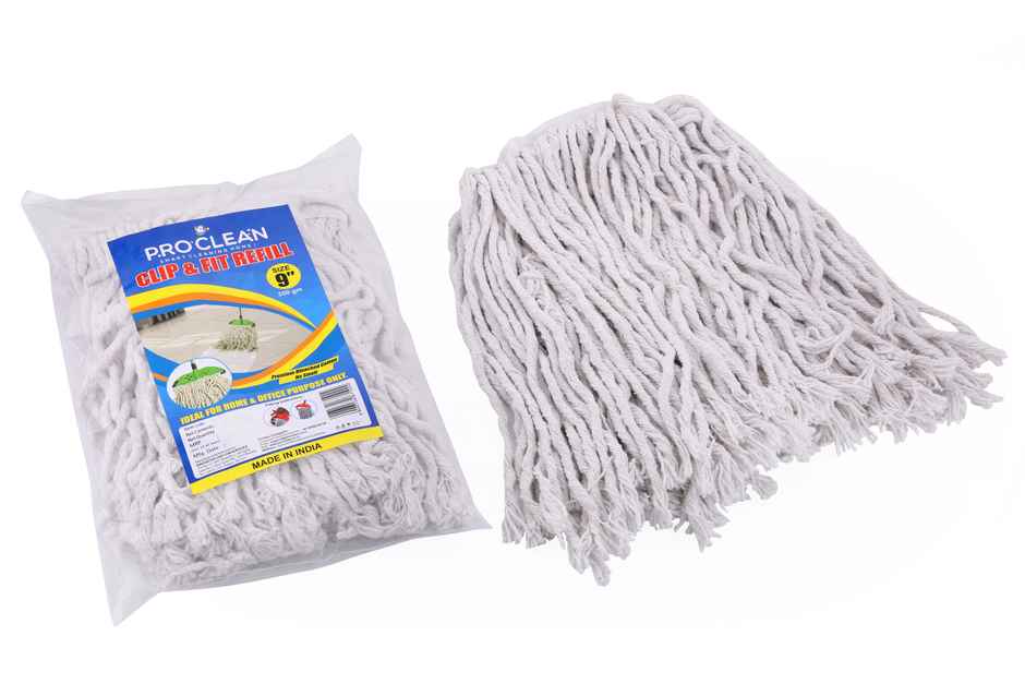 Proclean Cotton Refill White - 350 gm | For Clip & Fit Mop | 9 Inch