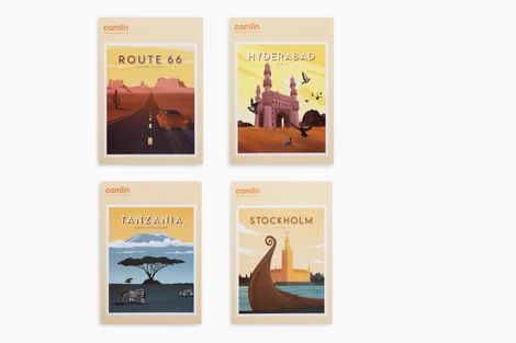 Camlin A4 Soft Cover Single Line Design 272 Pages Notebook Pack Of 4