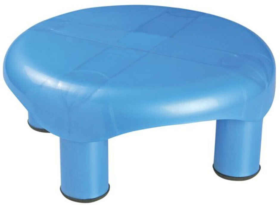 Kuber Industries Plastic Anti-Slip with Strong Bearing|Solid Surface Bathroom Stoo | Blue
