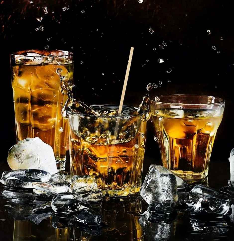 Wooden Cocktail Stirrer - 20 Cm X 5 Mm, Extra Thick, With Groove - Pack Of 25