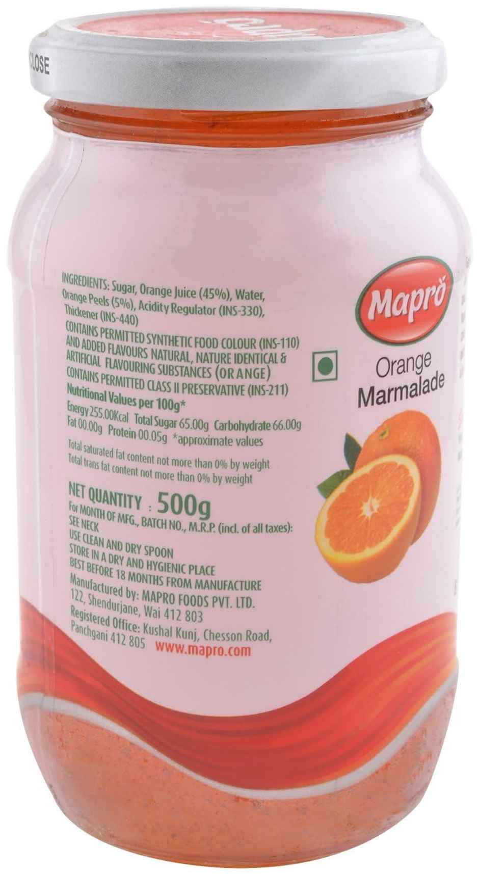 Mapro Orange Marmalade Jam Jar