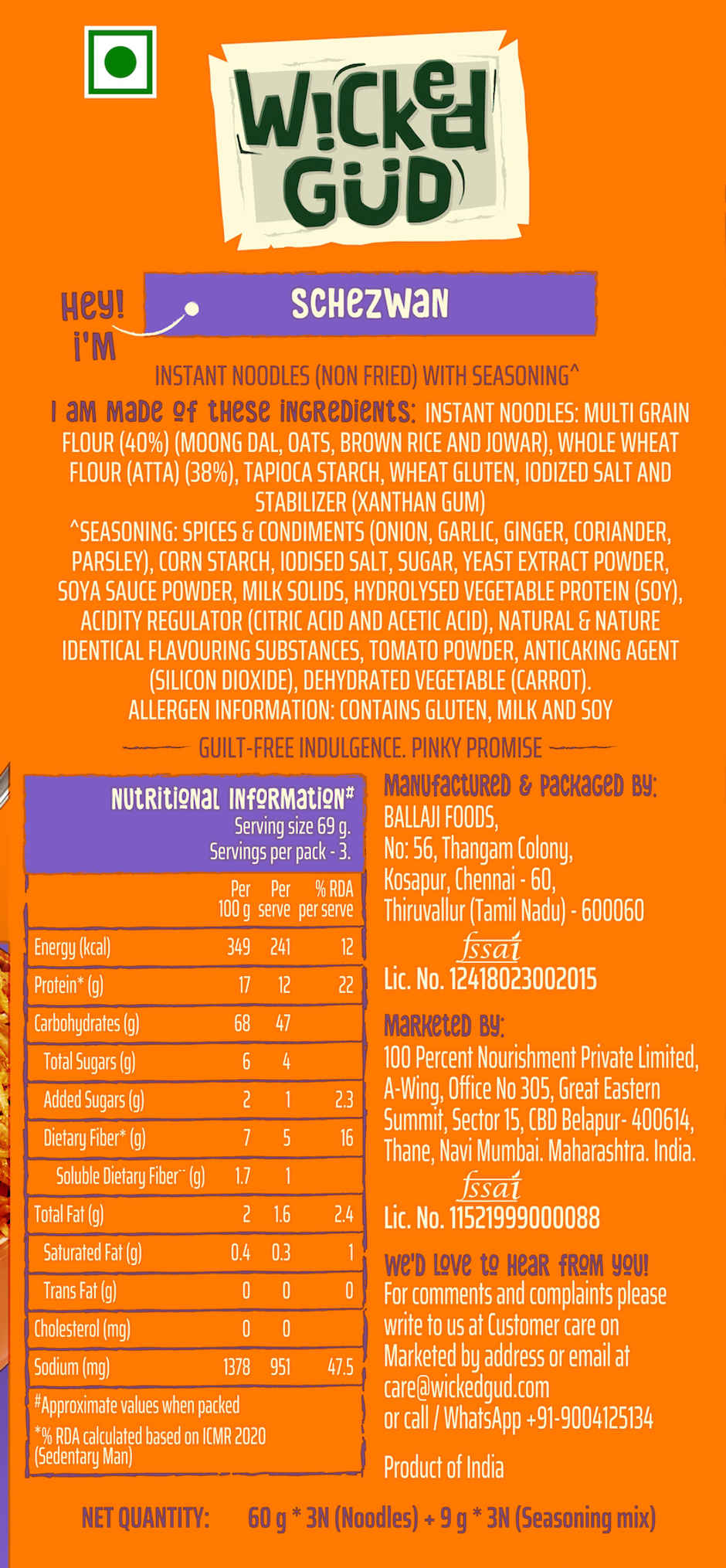 Wickedgud Schezwan Instant Noodles