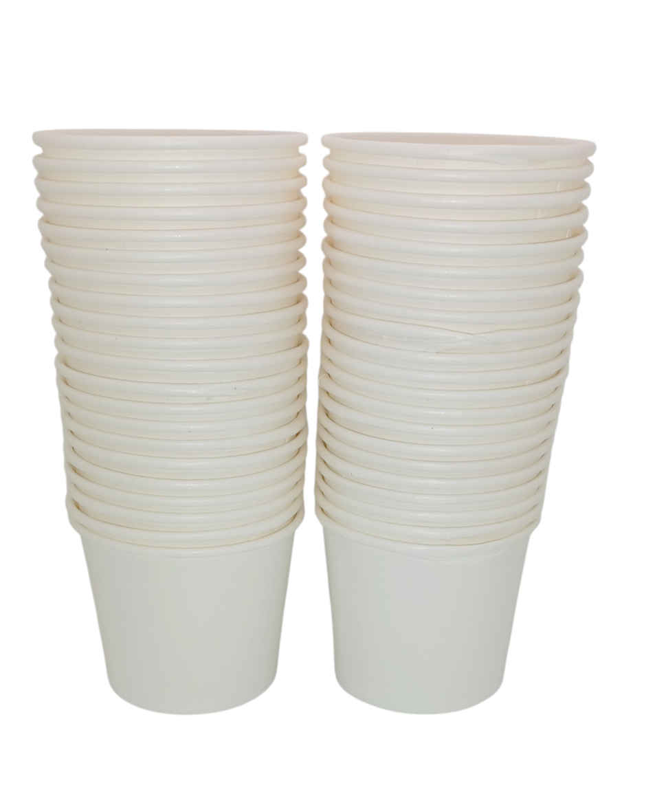 White Paper Glass | 150 ml | Pack of 50 | BAY6
