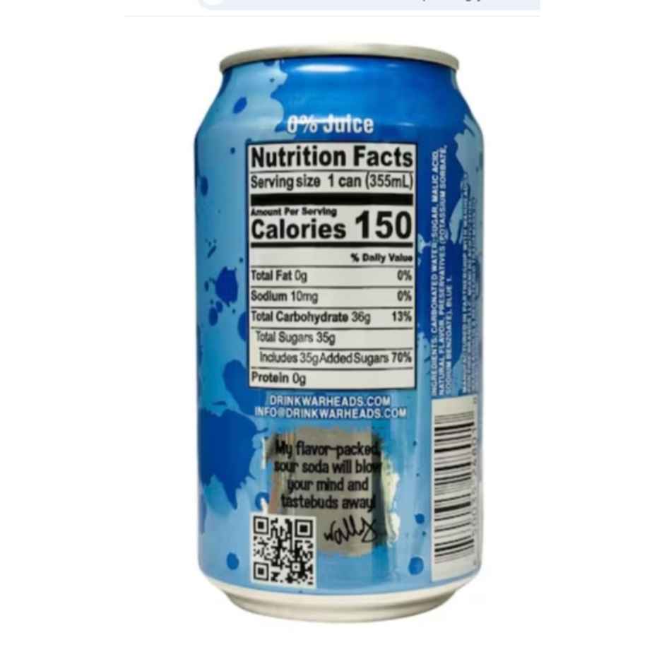 Warheads Sour Blue Raspberry Soda