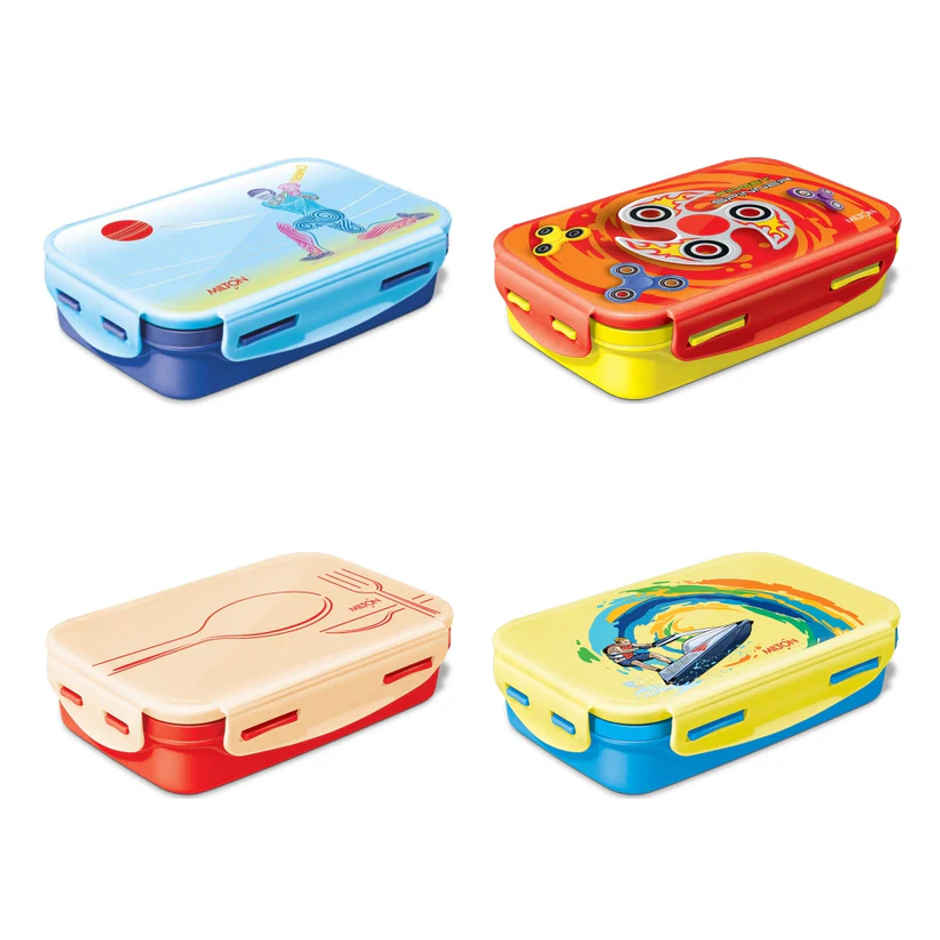 Milton Steely Deluxe Mini Inner Steel Kids Tiffin Box | 400 ml - Assorted Design & Color