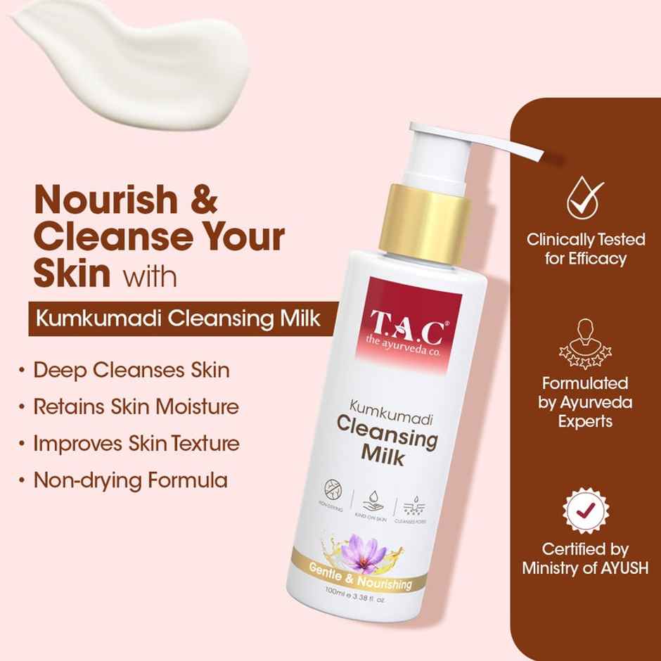 TAC Cleansing Milk for Smooth, Soft & Clear Skin, Makeup Remover Face Wash