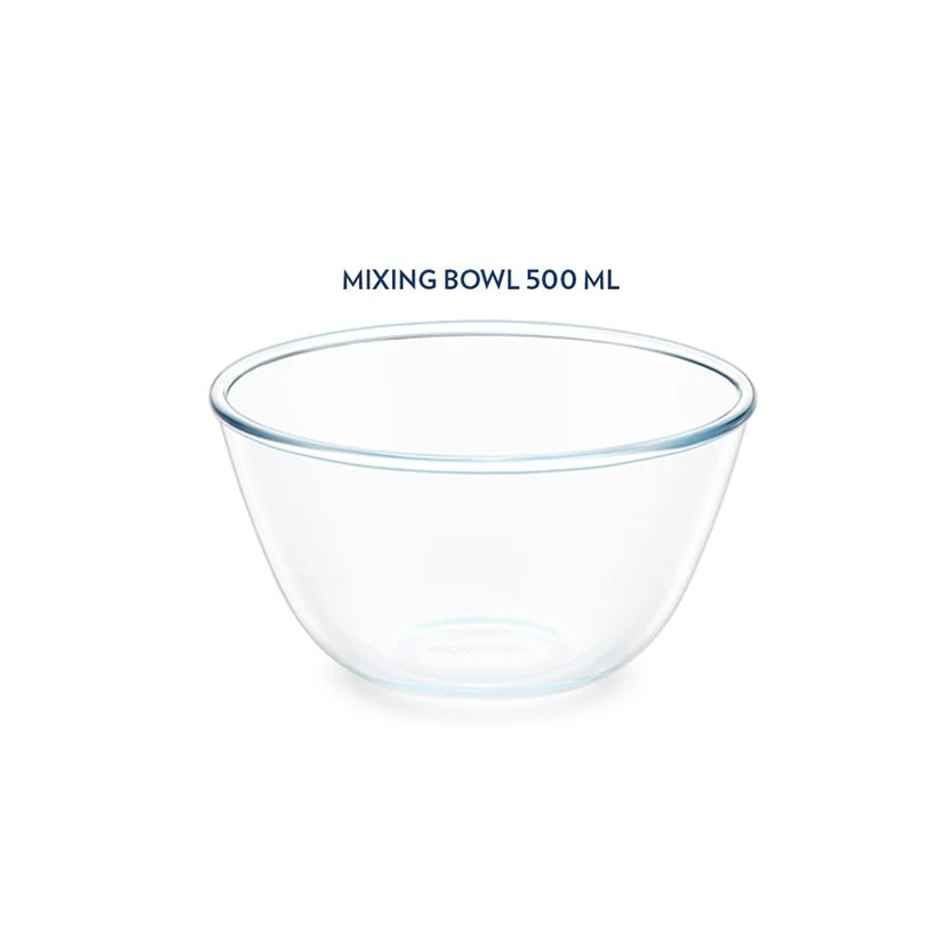 Borosil Mixing Bowl Set With Lid (750 ml) | Borosilicate Glass | Microwave Oven Safe