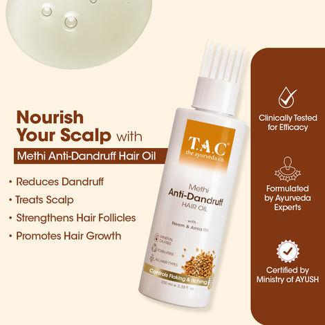 Tac Methi Anti-Dandruff Hair Oil | Neem & Amla | Treats Dandruff | Nourishes Scalp