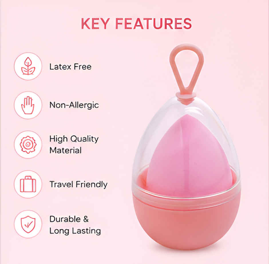 Bronson Professional Beauty Blender Sponge With Holder Case For Liquid, Cream, Powder Mix Color