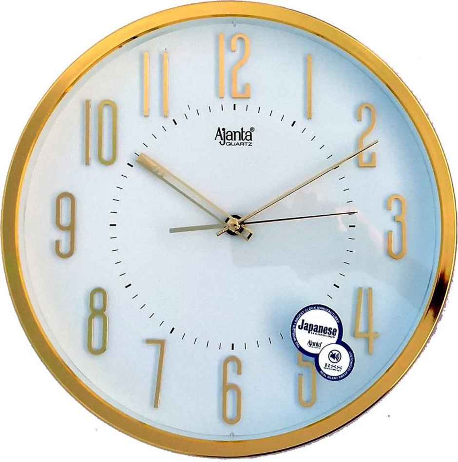 Ajanta Analog 30 cm x 30 cm Wall Clock | White - With Glass | Standard
