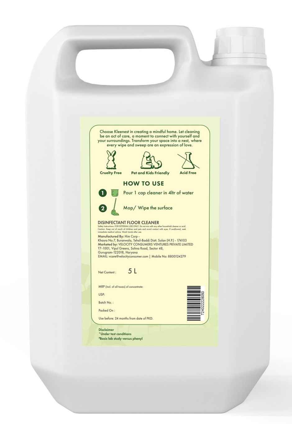 Kleenest Tropical Breeze Natural Plant Based Floor Cleaner