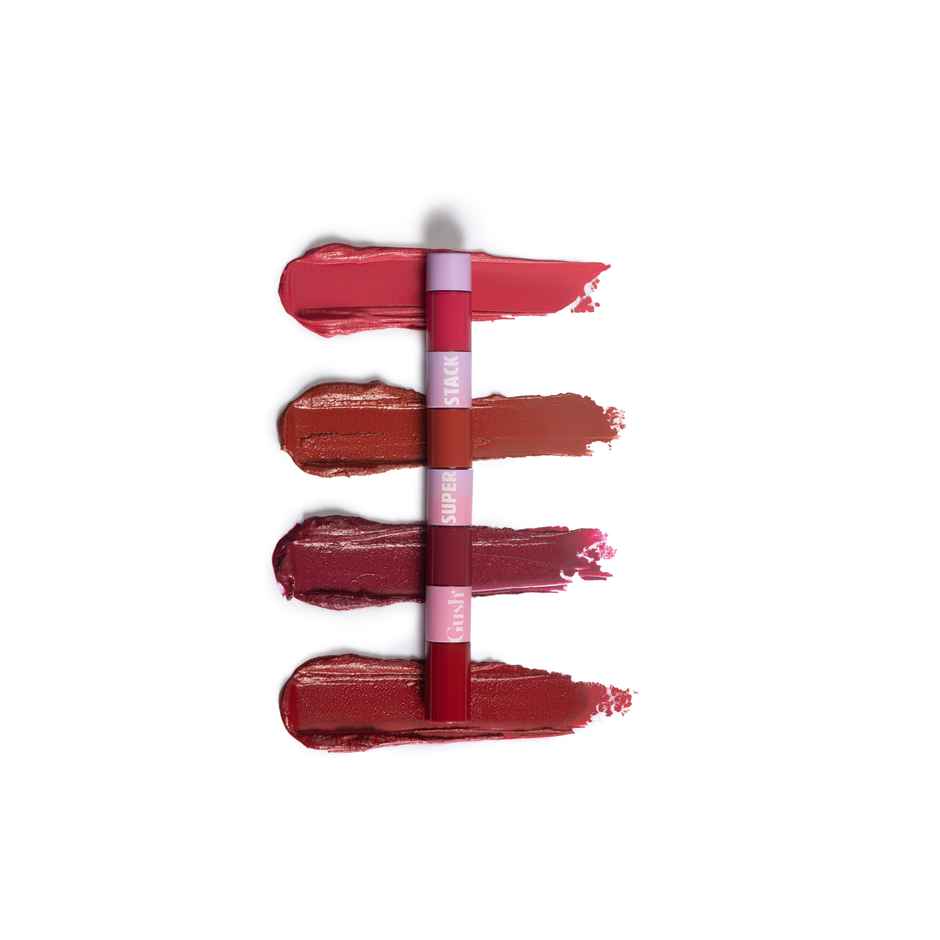 Gush Beauty Super Stack 4 in 1 Liquid Lipstick Stack | Conditioning & Pigmented | Standout Brights | Pink