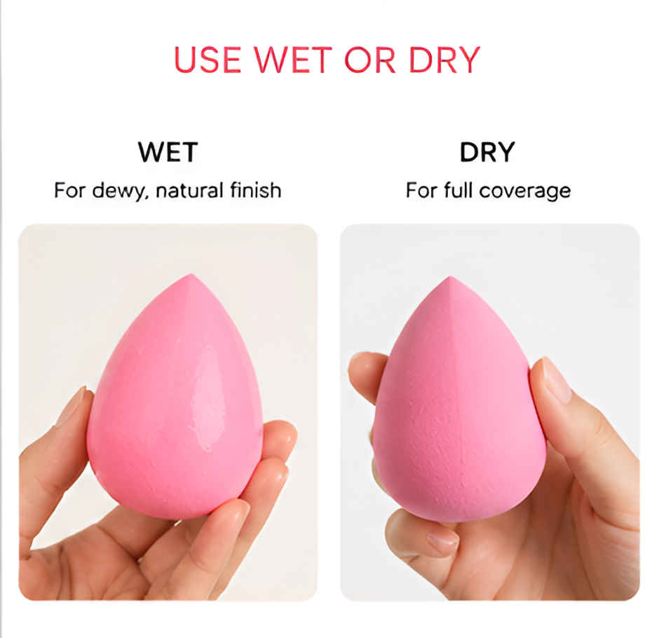Bronson Professional Beauty Blender Sponge With Holder Case For Liquid, Cream, Powder Mix Color