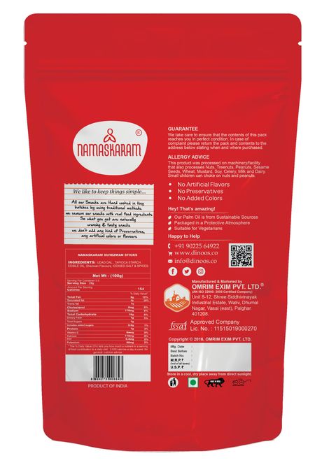 Namaskaram Schezwan Sticks