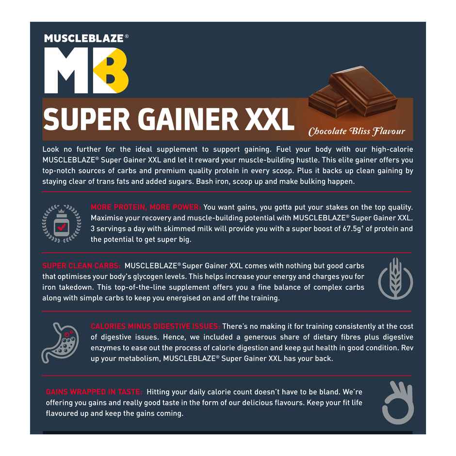 MuscleBlaze Super Gainer XXL High Calorie Gainer For Muscle Mass