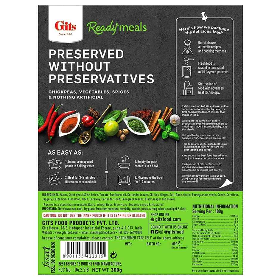 Gits Punjabi Chhole Ready to Eat Combo