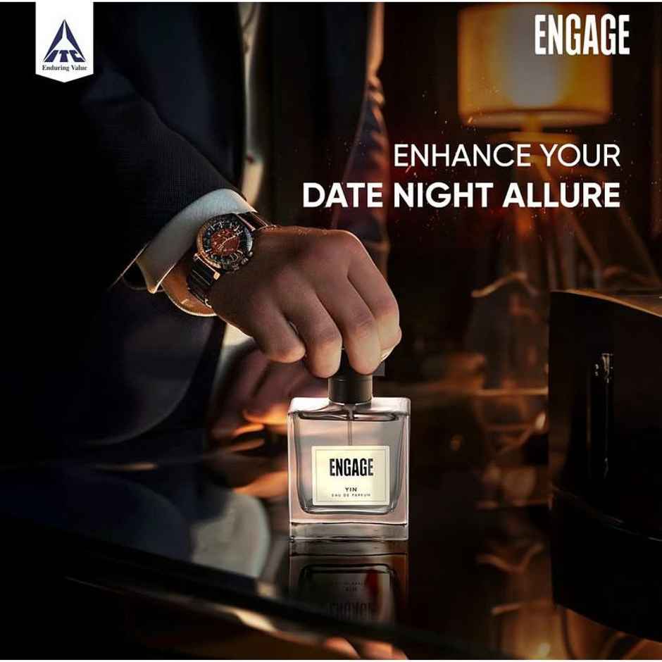Engage Yin Perfume for Men, Spicy & Woody Fragrance, Free Tester with pack