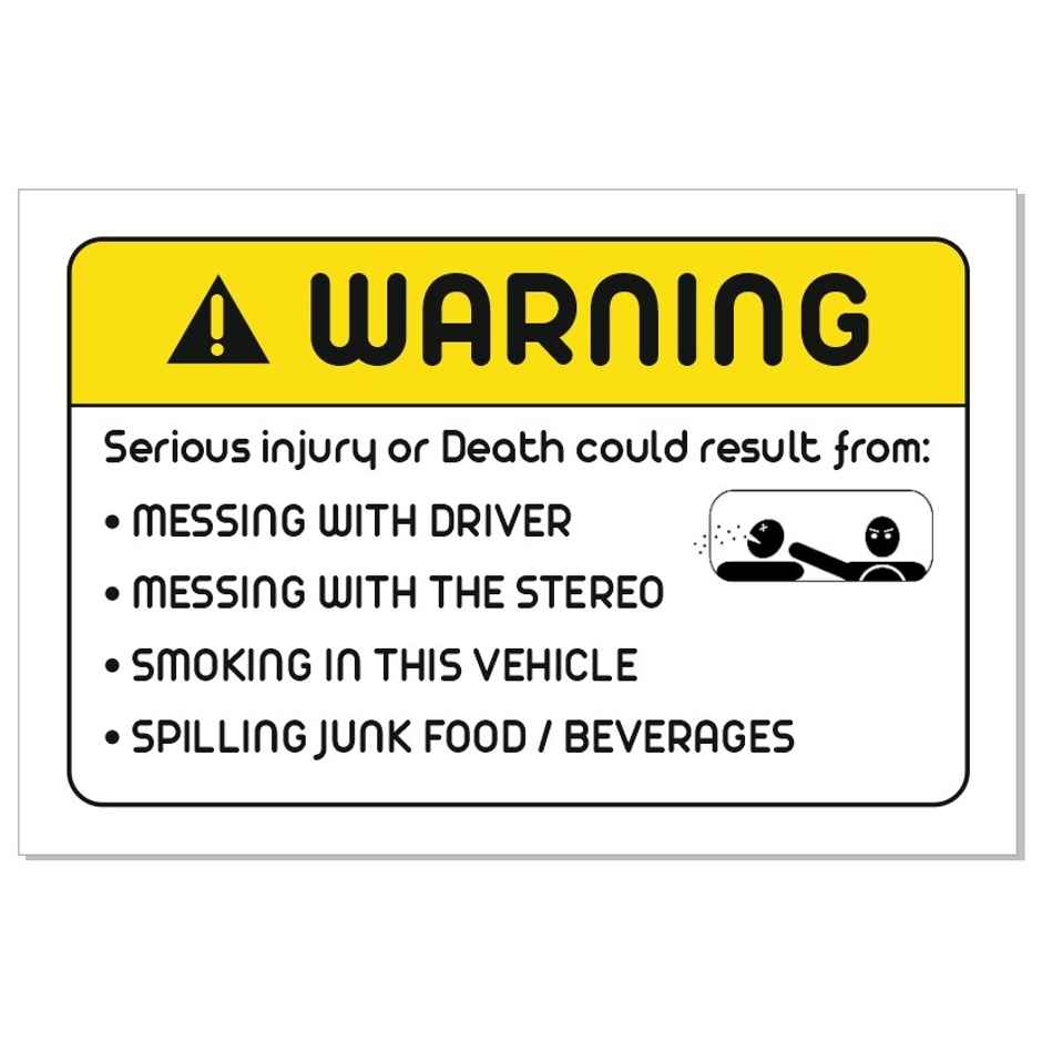 Samsidhi Auto Serious Injury or Death Car Sticker