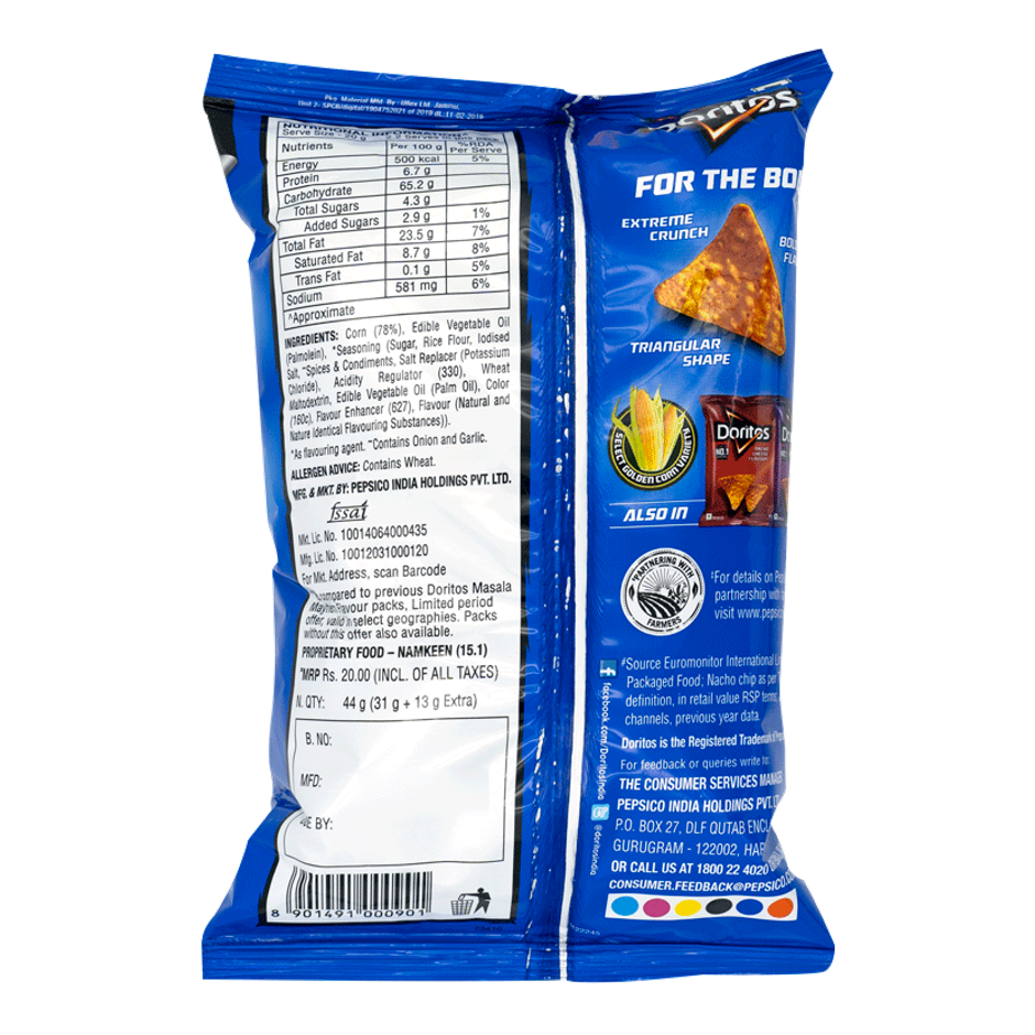 Doritos Nacho Chips - Masala Mayhem Flavour