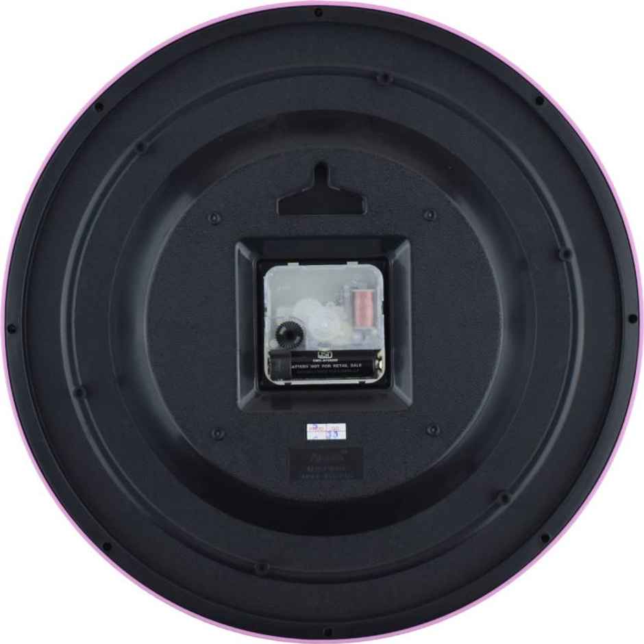 Ajanta Analog 30 cm x 30 cm Wall Clock | White and Pink | With Glass | Standard