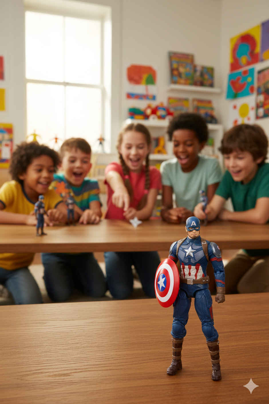 Striders Licensed Marvel Avengers Captain America Action Figure with Display Holder | 7 inch