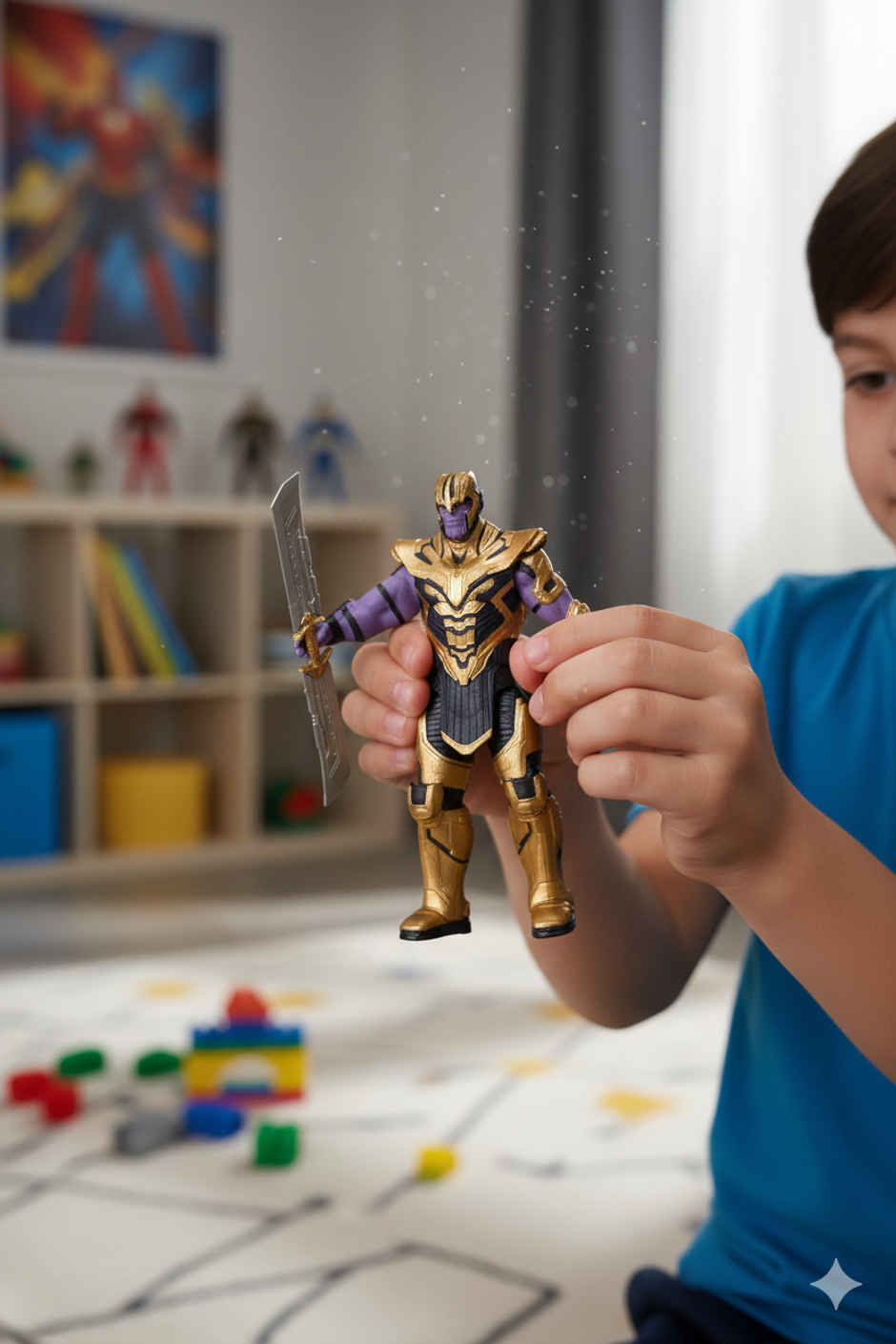 Striders Marvel Thanos Mini Action Figure Premium Quality Supervillain Toy for Boys & Girls - 4 inch