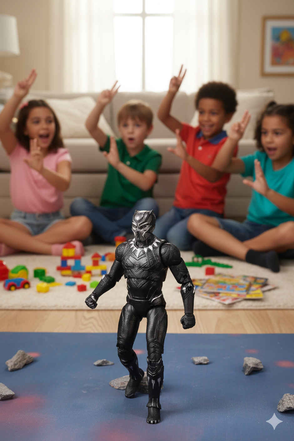 Striders Black Panther Action Figure with Plastic Display Holder New Packaging Edition