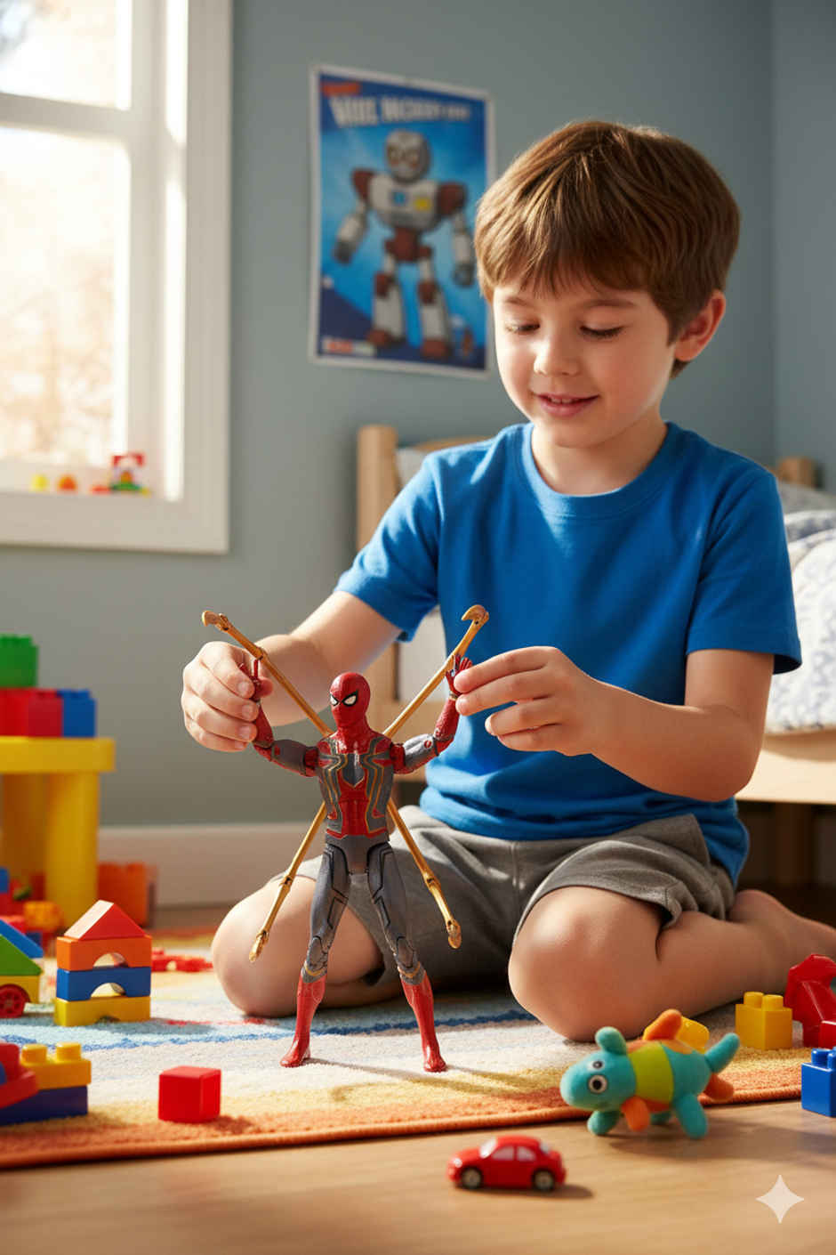 Striders Licensed Marvel Iron Spiderman Mini Action Figure Superhero Toy | 4 inch