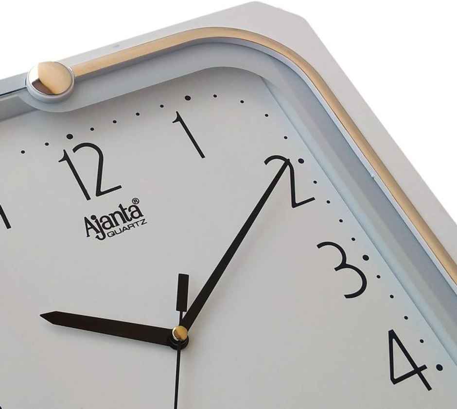 Ajanta Analog 27 cm x 26 cm Wall Clock | White | With Glass | Standard