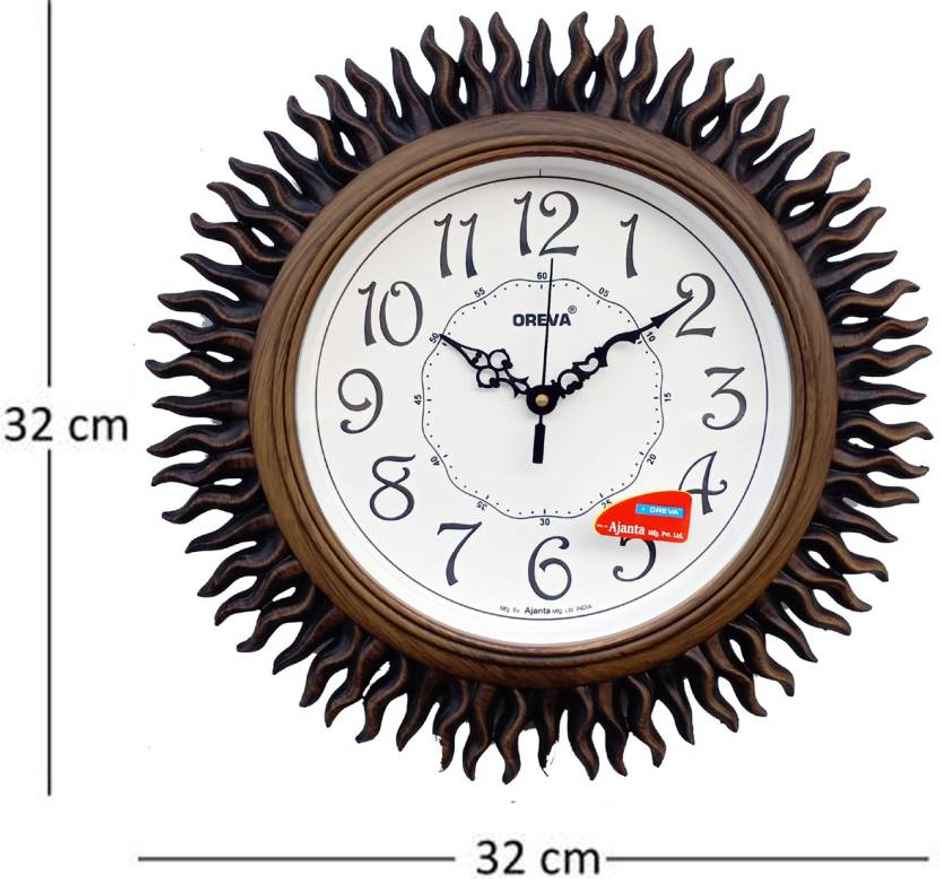 Ajanta Analog 32 cm x 32 cm Wall Clock | Multicolor | With Glass | Standard
