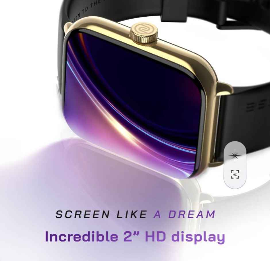 Noise Colorfit Icon 3 Plus Smartwatch with Bluetooth Calling | 2" Display | SpO2 Sensor - Midnight Gold