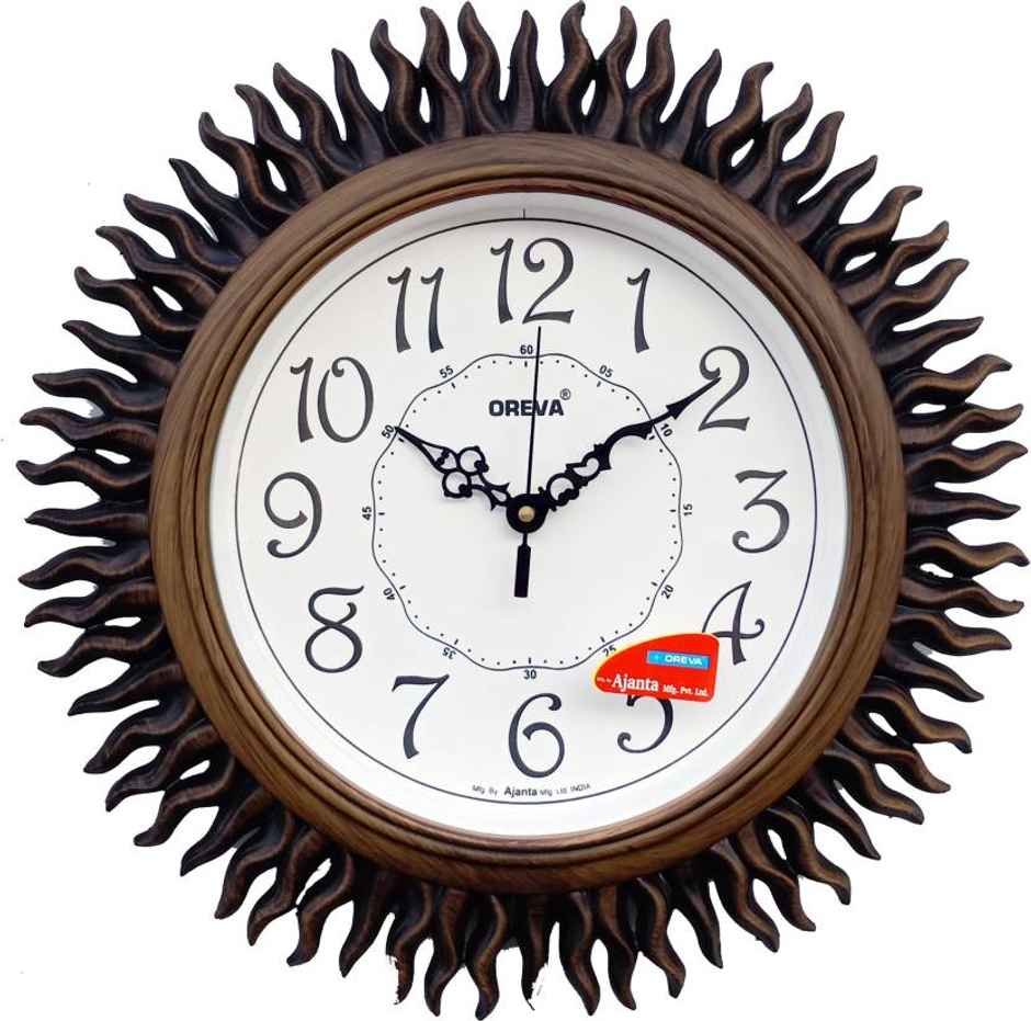 Ajanta Analog 32 cm x 32 cm Wall Clock | Multicolor | With Glass | Standard