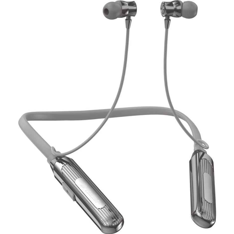 Aroma Nb124 Clock - 100 Hours Playback | Wireless Bluetooth Neckband | Voice Changer | Grey