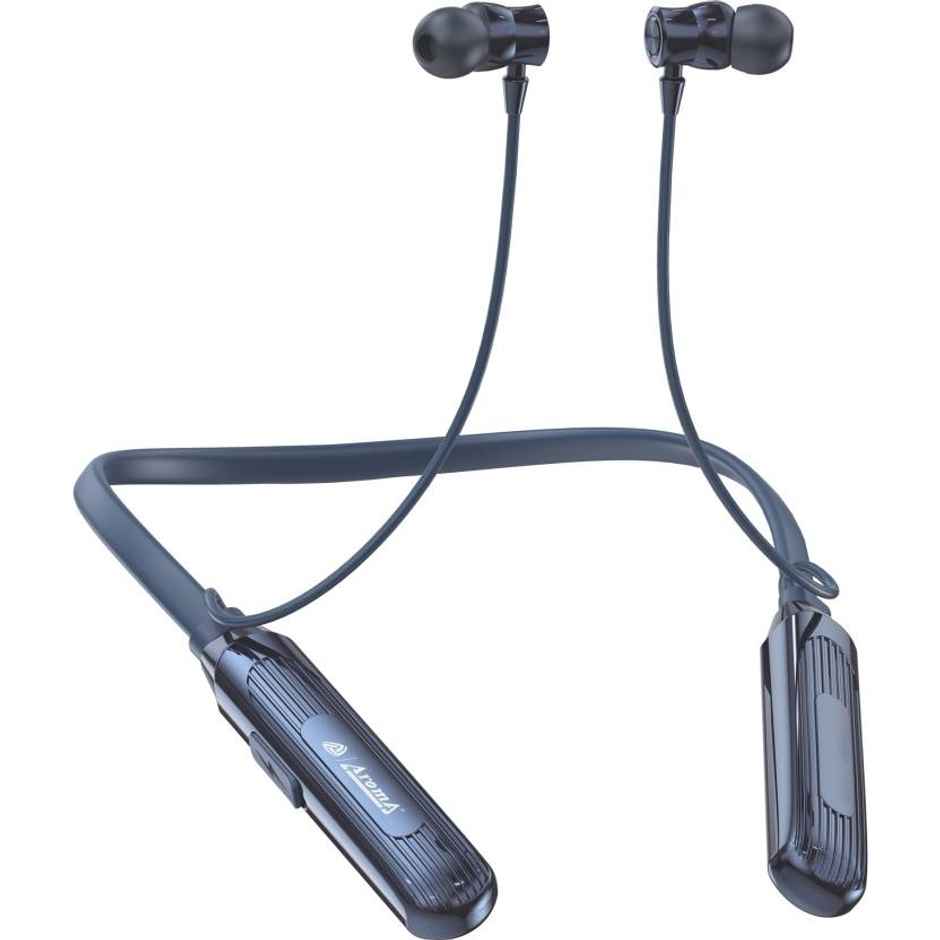 Aroma Nb124 Clock - 100 Hours Playback | Wireless Bluetooth Neckband | Fast Charging | Blue